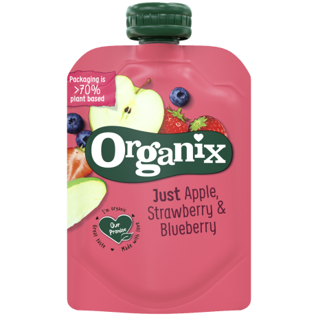 Apple and Strawberry yoghurt from Organix.